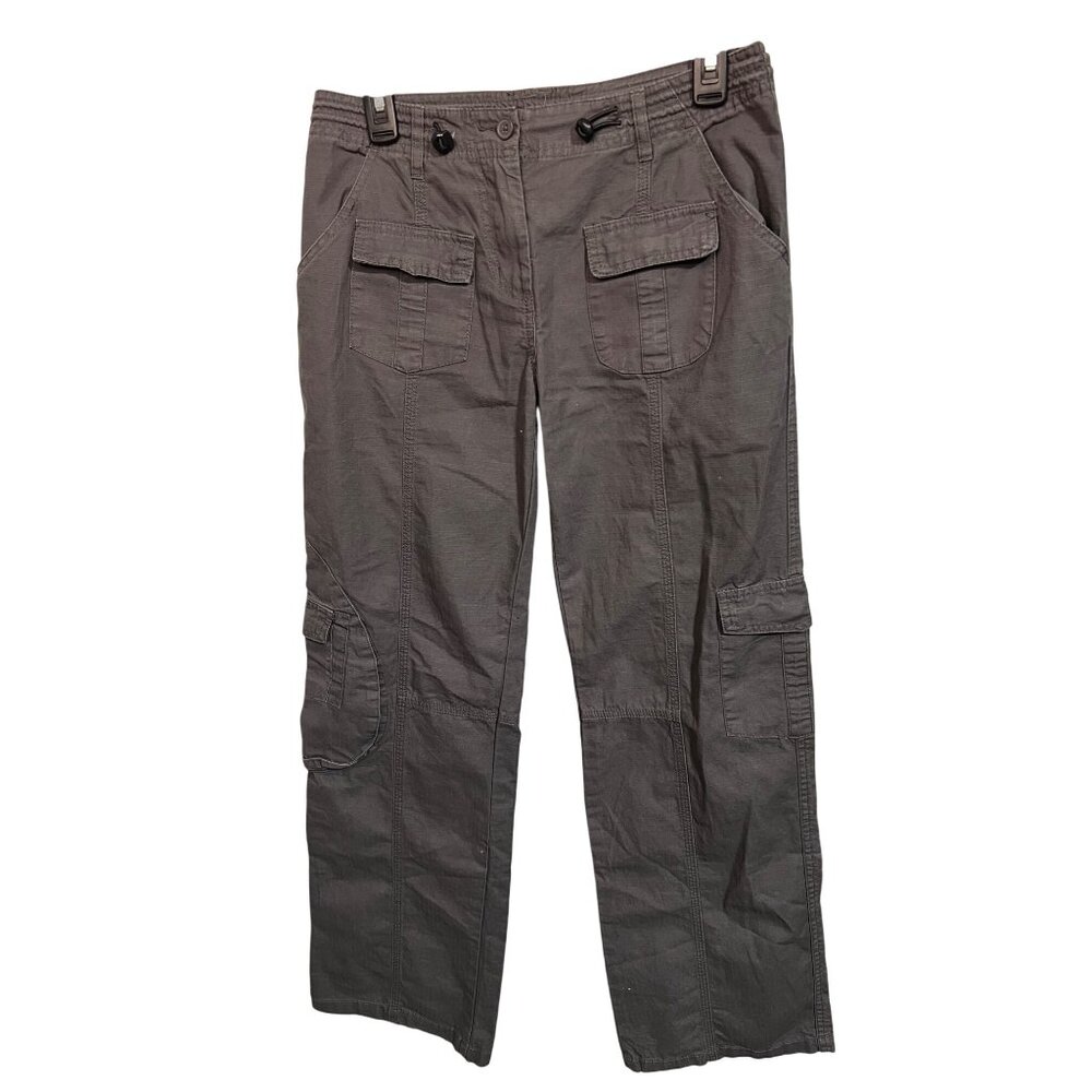 Brandy Melville Gray Womens Cargo Pants With Pockets 100% Cotton Casual Relaxed